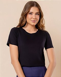 T-Shirt Gola Redonda - Preta