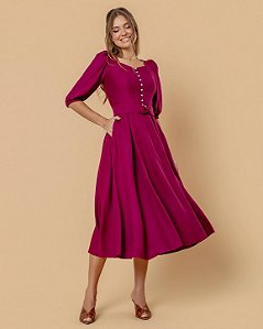 Vestido Liz - Rosa Fúcsia