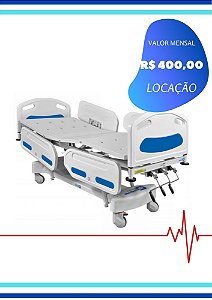 CAMA HOSPITALAR MANUAL - 3 MANIVELAS GRADE PLÁSTICA