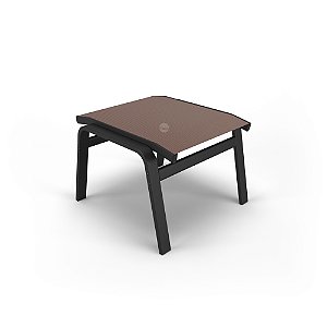 Apoio de Pé Riviera Alumínio Preto Tela Marrom