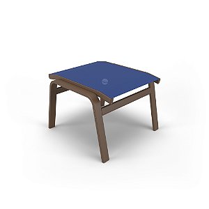 Apoio de Pé Riviera Alumínio Marrom Tela Azul