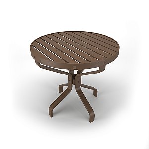Mesa Lateral Alumínio Ripado Piscina jardim 63x63x58 Marrom