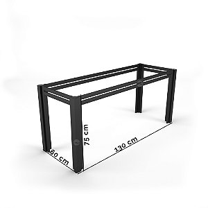 Base Gourmet 6 lugares sem tampo 60x130x75cm Alumínio Preto