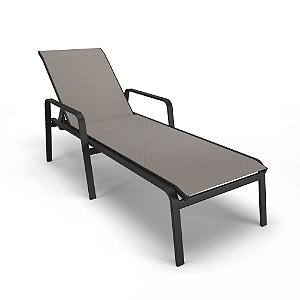 Espreguiçadeira Piscina Praia Alumínio Preto Tela Fendi