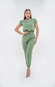 CONJ JULIA - VERDE OLIVIA (CREPE BARBIE)