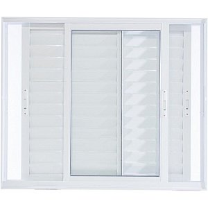 JANELA VENEZIANA 3 FOLHAS MÓVEIS ALUMINIO BRANCO LINHA PREMIUM