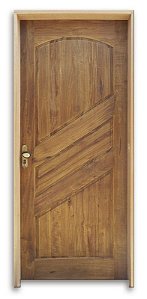 PORTA ESMERALDA COMPLETA MADEIRA ANGELIM COM FECHADURA BAT.TAUARI 14CM
