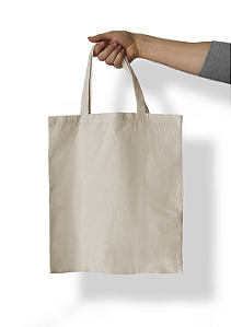 Ecobag lisa em algodão cru ou na cor preta 35x40