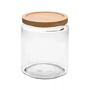 Porta Mantimento com Tampa de Bambu Oásis 2L Vidro - Wolff