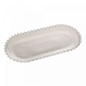 TRAVESSA CRISTAL DE CHUMBO OVAL PEARL 24x12x2cm