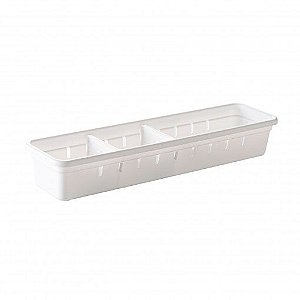 Organizador de Gaveta de Plástico com 2 Divisórias Móveis L1 (30,0x7,9x5,0 cm)