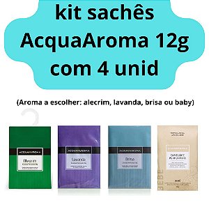 Kit sachês Acqua Aroma 12g c/ 4 unid
