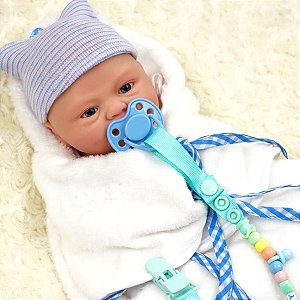 Boneco Reborn Menino Corpo de Silicone Sólido 42cm