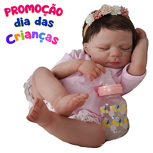 Boneca Reborn Cabelo Enraizado 100% Silicone