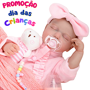 Reborn Dormindo Silicone Macio Menina 48 Centímetros