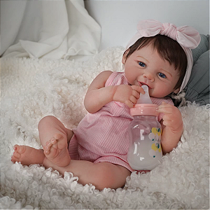 Bebê Reborn Cabelo Enraizado Pode Molhar Silicone Macio