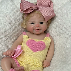 Linda Reborn Silicone Sólido Loirinha Cabelo Enraizado
