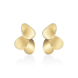Brinco Folhas Mini ouro amarelo 18k