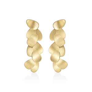 BRINCO FOLHAS MAXI EM BANHO DE OURO
