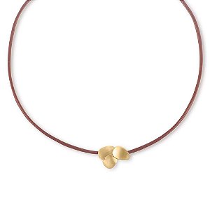 COLAR FOLHAS EM BANHO DE OURO