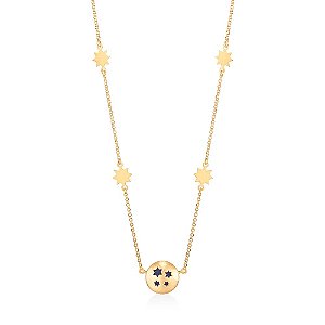 COLAR ASTRAL SODALITA MINI EM OURO 18K