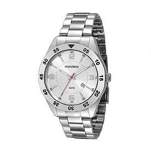 Relógio Masculino Mondaine, Analógico, Pulseira de Aço, Caixa 4,7 cm, Resistente à Água 5 ATM