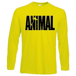 Camiseta Manga Longa Animal cor Amarela