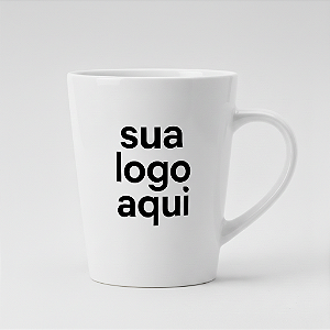 Caneca Cônica Branca Personalizada Logo c/ 3 Cores