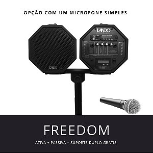 PROMOÇÃO - Freedom R3 preta c/ Microfone Simples + Caixa Passiva