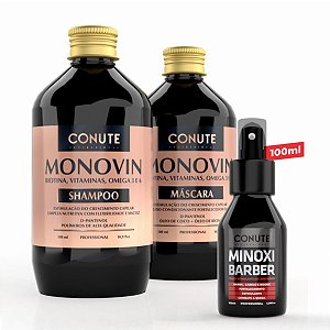 COMBO CRESCIMENTO - Kit Monovin A B5 + Minoxibarber (CONUTE Professional)
