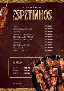 Cardápio em PVC Médio