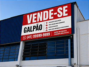 Placa vende-se Galpão