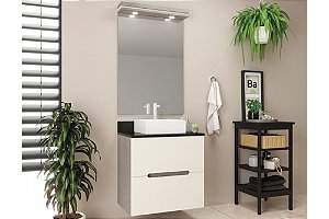 Gabinete para Banheiro com Granito e Cuba 60cm - 100% MDF / Ref: 660 Cewal