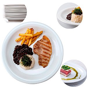 Kit 24Pratos Raso Protel Restaurante Porcelana Schmidt