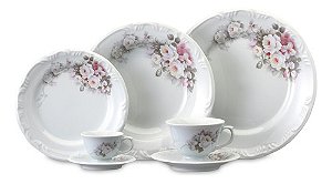 Jogo De Jantar Eterna 42 Peças Porcelana Schmidt 6 Pessoas