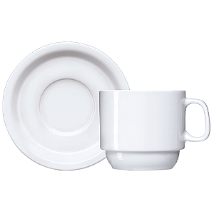 Kit 6 Xícaras Chá C Pires Empilhavel Iguaçu Porcelana Germer