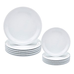 Conjunto 8 Pratos Rasos 8 Sobremesa Iguaçu Porcelana Germer