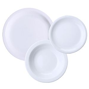 8 Pratos Rasos 8 Fundo 8 Sobremesa Iguaçu Porcelana Germer 24Pçs