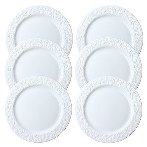 Jogo 6 Pratos Rasos Tassel Porcelana Germer