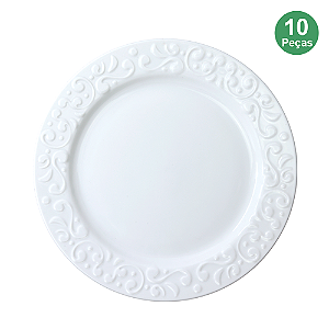 Jogo 10 Pratos Rasos Tassel Porcelana Germer