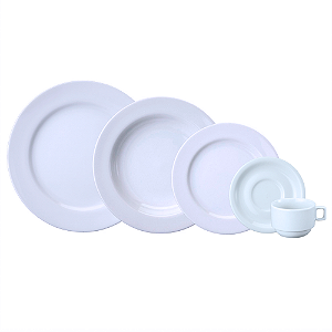 Jogo Jantar Chá 20pçs Cilíndrica Porcelana Schmidt 4 Pessoas