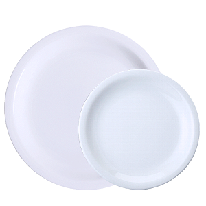 Jogo 6 Pratos Rasos + 6 Sobremesa Porcelana Schmidt 12 Peças Protel