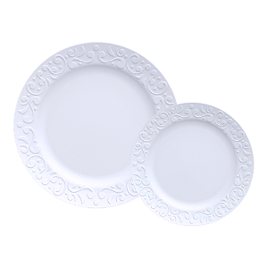10 Pratos Rasos + 10 Sobremesa Tassel Porcelana Germer