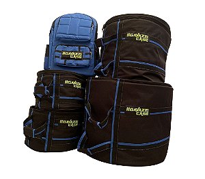 Combo Hard Bag 10", 12", 14", 14", 20" - Azul + 1 Bag Mochila