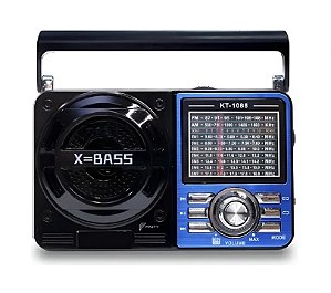 Rádio Am Fm Antigo Bluetooth Recarregável Bivolt Marrom Azul Vermelho, Calcular o Frete>
