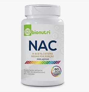 Nac N-acetilcisteina 500mg Contem 60 Capsulas, Calcular o Frete>