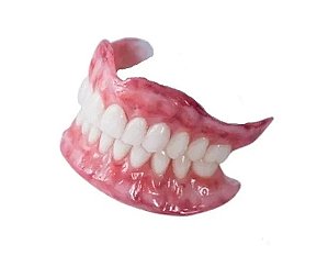Dentadura Universal Superior + Inferior de Silicone Encaixa Facil Na Boca, Calcular o Frete>