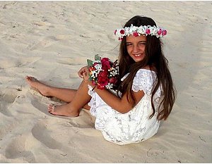 Vestido de Daminha Casamento na Praia - Infantil