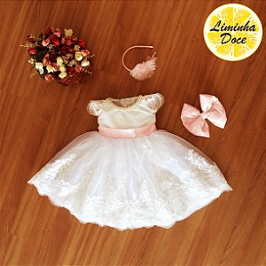 Vestido de Daminha com Tule Francês  - Infantil