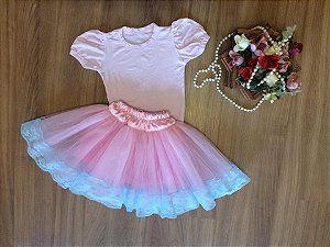 Conjunto de Body Rosa para Bailarina - Infantil